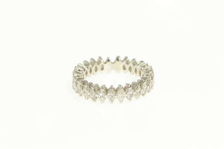 Platinum 1.76 Ctw Marquise Diamond Wedding Band Ring