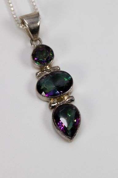 Sterling Silver Mystic Quartz Pendant