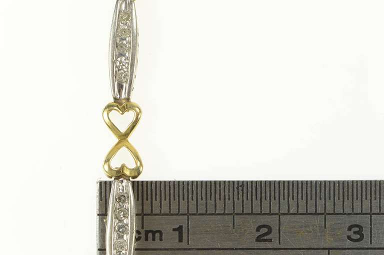 10K White Gold 0.67 Ctw Diamond Heart I Love You Tennis Bracelet