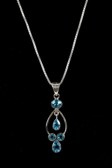 Sterling Silver Blue Topaz Pendant
