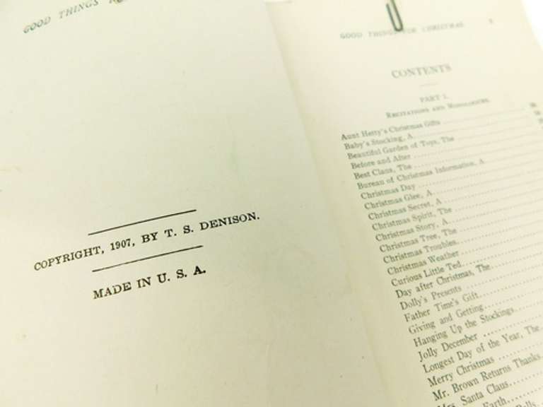 1907 Good Things for Christmas Antique Book