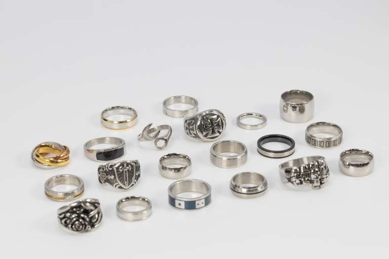 316L Stainless Steel Ring Set Various Styles & Styles (20 Ring Lot)