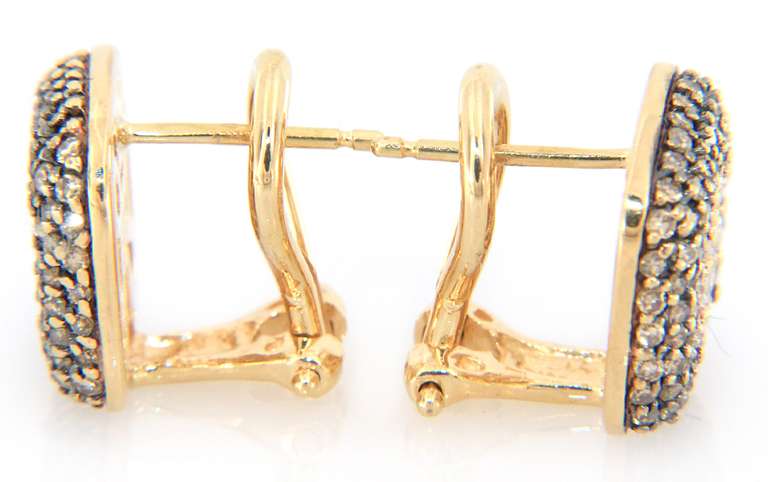 Effy Pave Chocolate and White Diamond Cushion Framed Earrings