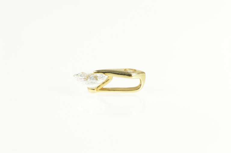 14K Yellow Gold Faceted Cushion Cubic Zirconia Geometric Pendant