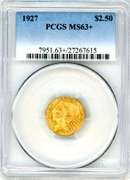 1927 $2½ Indian Gold Piece in PCGS MS63+