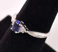 Lavish Sapphire and Diamond Ring in White Gold