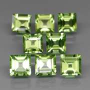 Princess cut unheated! 5.93ct Peridot set