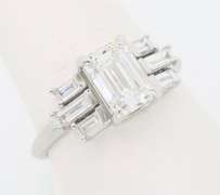 Certified 1.55CTW Emerald Cut Diamond Engagement Ring