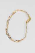 Sterling Silver Tri Colored Braided Herringbone Necklace 5mm 925 Italy Chain 7"