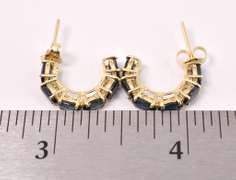 Lovely Sapphire Partial Hoop Earring in 14K Yellow Gold