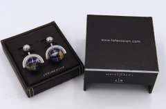 Tateossian Globe Cufflinks in Lapis & Sterling Silver
