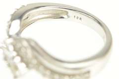 10K White Gold 0.50 Ctw Diamond Bypass Engagement Ring