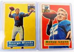 2 Topps 1956 QB Greats Football Cards