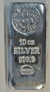 10 oz pure 999.9 Nadir Metals Silver Bar in sealed in plastic