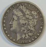 Key date 1890-CC Morgan Silver Dollar. Sharp circ
