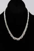 Sterling Silver Graduated Byzantine Itailian 10mm Wide Necklace Round Pure 925 Link Chain 18"