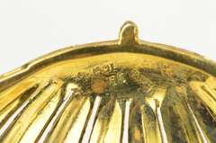 18K Yellow Gold Ruby Sapphire Floral Enamel Umbrella Pin/Brooch