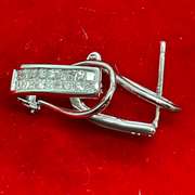 BRAND NEW LADIES 18K WHITE GOLD AND DIAMOND EARRINGS