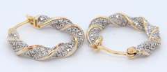 Vintage 925 Sterling Silver Twisted Hoop Earrings