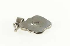 Sterling Silver Native American Navajo Turquoise Leaf Pendant