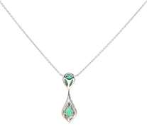 1.75ctw Pear Cut Emeralds and 0.35ctw Diamond Frame Double Pendant Necklace in 18K