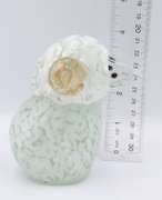 Handblown Glass Goat Ram Paperweight Curled Gold Shimmer Horns