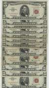 12 Real nice Series of 1963 $5 Red Seal Notes