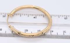 Fancy Yellow Gold Satin Matte Finish Hoop Earrings