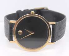 Movado Museum Classic Quartz Black Leather Strap