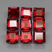 Set of 9 top red VS Garnets weighing 8.21 carats