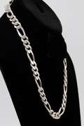 .925 Italian Sterling Silver 11mm Figaro Link Chain Necklace 20.5 Inches