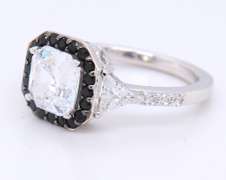 Vintage 925 Sterling Silver Princess Cut Cubic Zirconia Ring