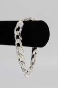 Men's 15mm Solid .925 Sterling Silver Flat Curb Chain Link Italy Bracelet 10"