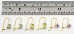 3 Pairs 14k Dangling Stone Earrings