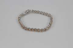 Stunning Citrine CZ Heart Tennis Bracelet .925 Sterling Silver 7.75 Inch