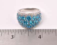 Beautiful Blue Crystal Ring in Sterling Silver
