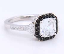 Vintage 925 Sterling Silver Princess Cut Cubic Zirconia Ring