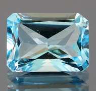 Vivid! 8.11ct emerald cut sky blue Topaz