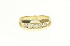 14K Yellow Gold 1.00 Ctw Diamond Squared Channel Men's Ring