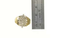 14K Yellow Gold 0.84 Ctw Marquise Diamond Cluster Bypass Ring