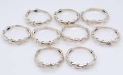 Group Lot of 9 Vintage 925 Sterling Silver Dolphin Bands