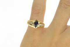 14K Yellow Gold Natural Sapphire Diamond Engagement Ring