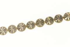 Sterling Silver Round Diamond Cut Pleated Design Chain Bracelet