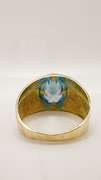 Men's 14kt Solid Yellow Gold & Blue Topaz Ring