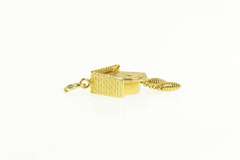 18K Yellow Gold 3D Articulated German Cuckoo Clock Charm/Pendant