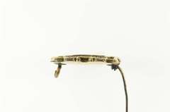 Gold Filled Victorian Ornate Black Enamel Mourning Pin/Brooch