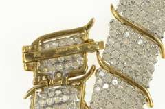 10K Yellow Gold 5.00 Ctw Pave Diamond Encrusted Wide Tennis Bracelet