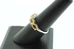 Luscious Citrine Five Stone 18k White Gold Anniversary Band