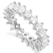 3.42ct SPARKLING WHITE TOPAZ 18K GOLD PLATED RING