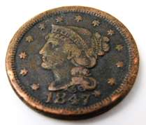 1847 U.S. Large Cent Coin